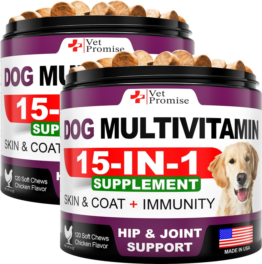 2 Pack Canine Multivitamin Chews with Glucosamine, 240 Count