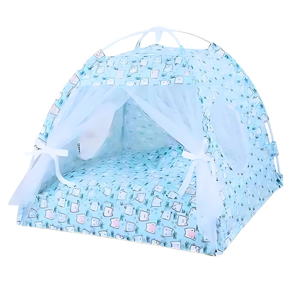 Luxury Pet Tent Bed - Size Large (Blue)