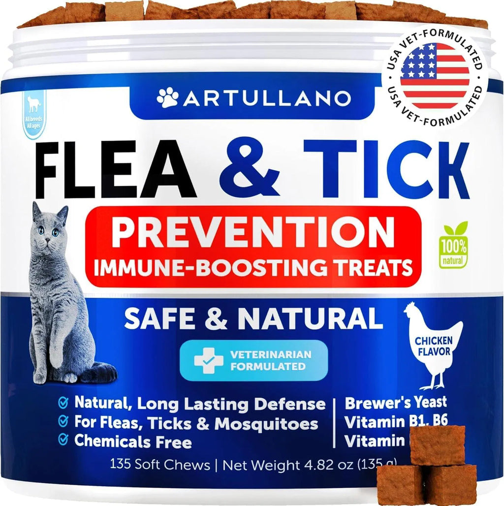 Natural Flea & Tick Prevention for Cats - 135 Chews
