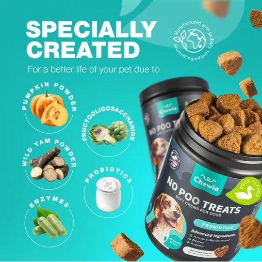 Stool Eating Deterrent Chews with Probiotics for Dogs
