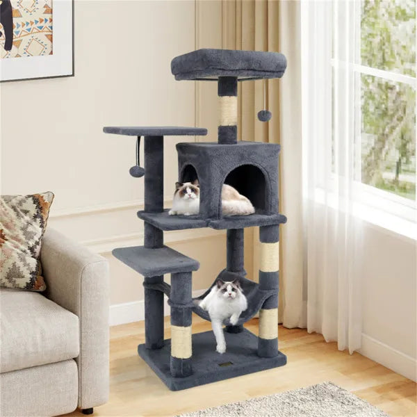 44" Multi-Level Cat Tree with Spacious Top Perch
