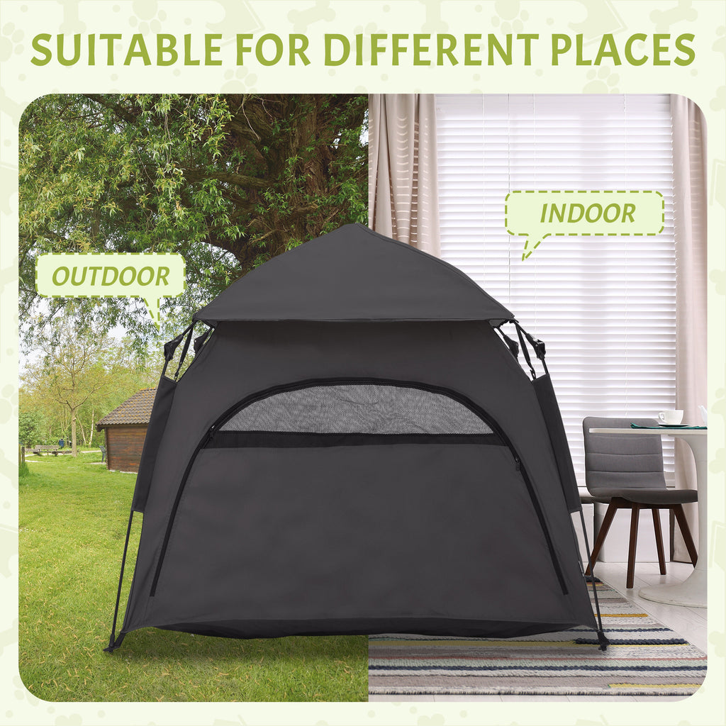Luxury Pet Tent with Carry Bag, Dark Gray