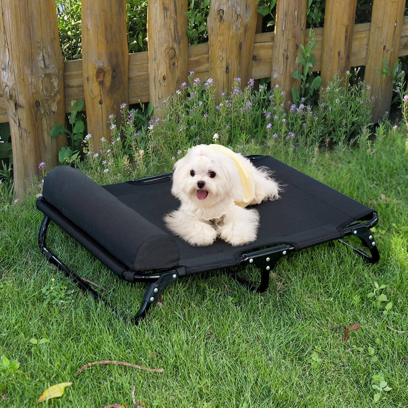 Elegant Elevated Outdoor Pet Lounger, Small