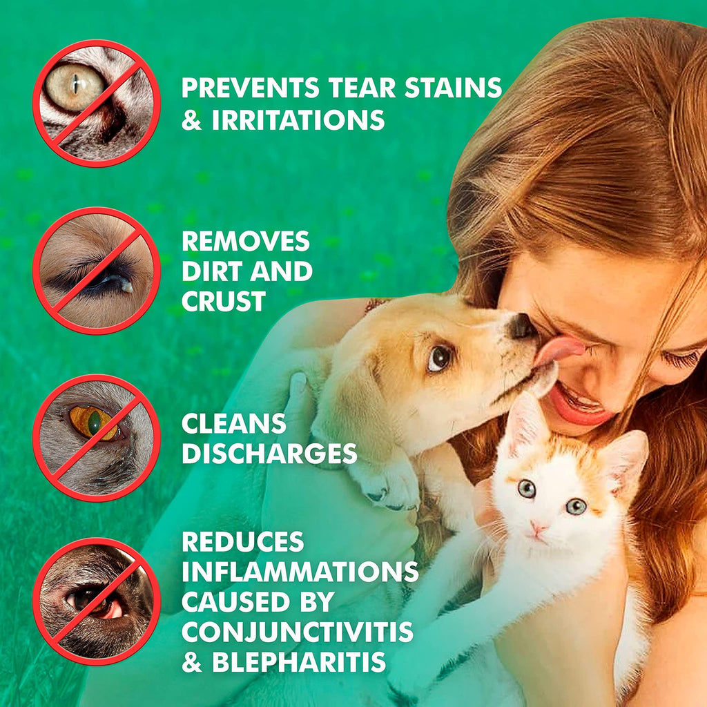 Natural Medicated Pet Eye Wipes - 100 Count