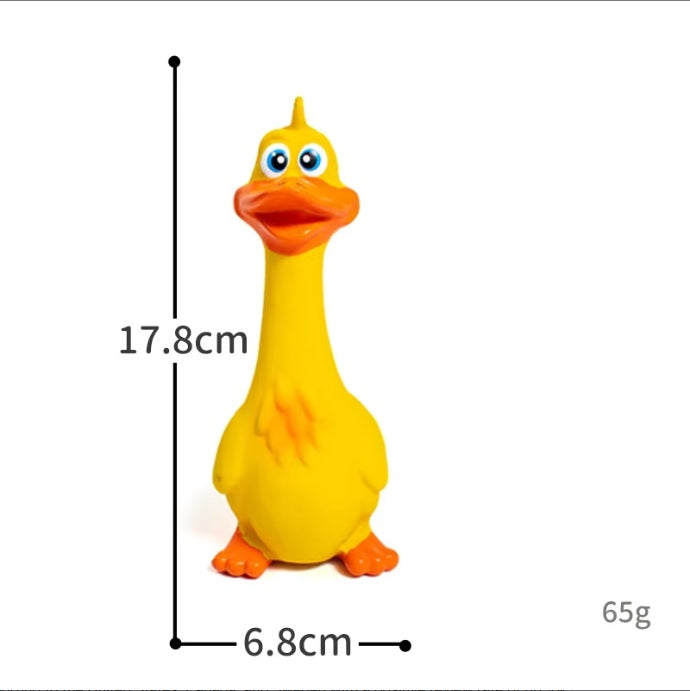 Latex Interactive Duck Squeaky Chew Toy, 18cm