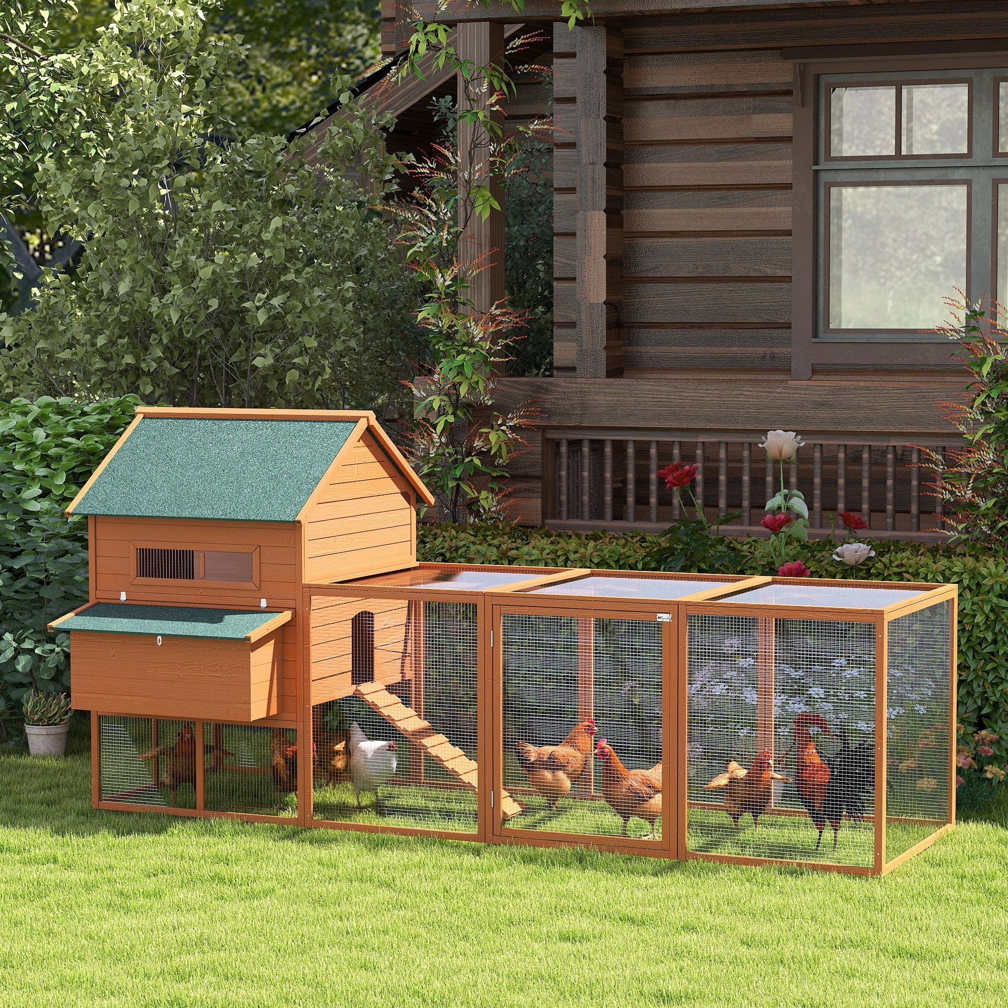 Grand Chicken Coop for 8-10 Hens, Orange