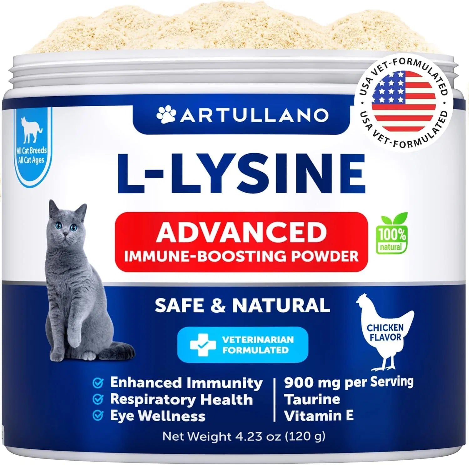 Feline L-Lysine Powder Supplement for Immune Support