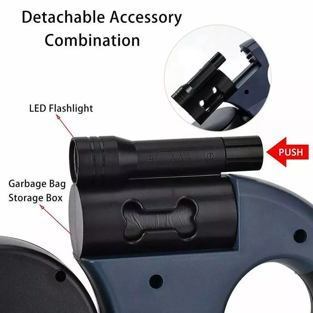 Reflective Retractable Dual Pet Leash