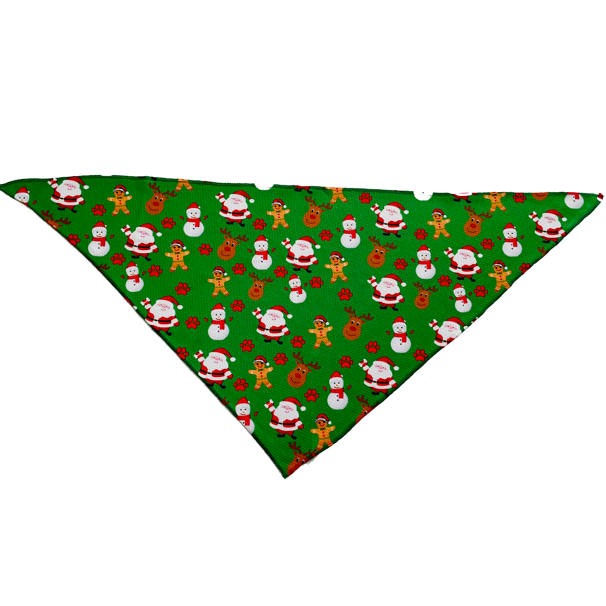 Festive Green Holiday Tie-On Dog Bandana