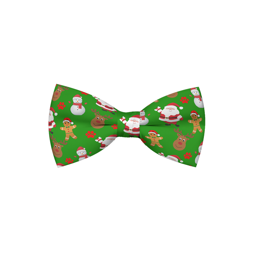 Festive Green Holiday Dog Bow Tie