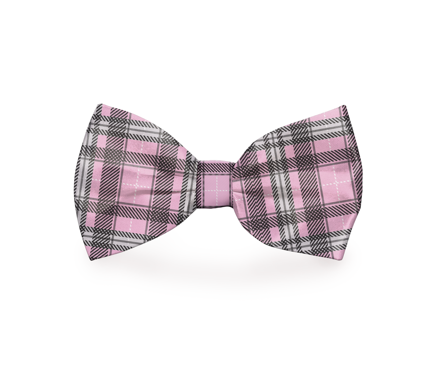 Pink Plaid Dog Bow Tie
