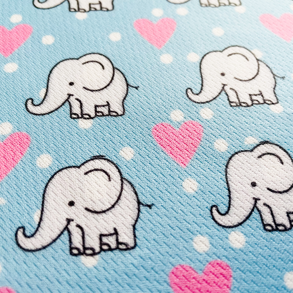 Elephant Love Blue Tie-On Dog Bandana