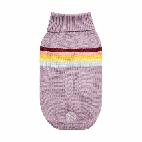 Retro Knit Turtleneck Sweater - Lavender