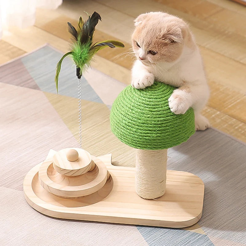 Elevated Pet Tree Scratching Post with Toy