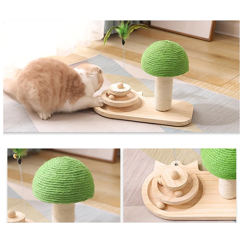 Elevated Pet Tree Scratching Post with Toy
