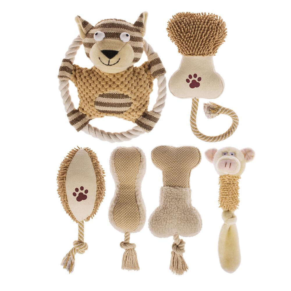 6-Pack Plush Dog Toy Set