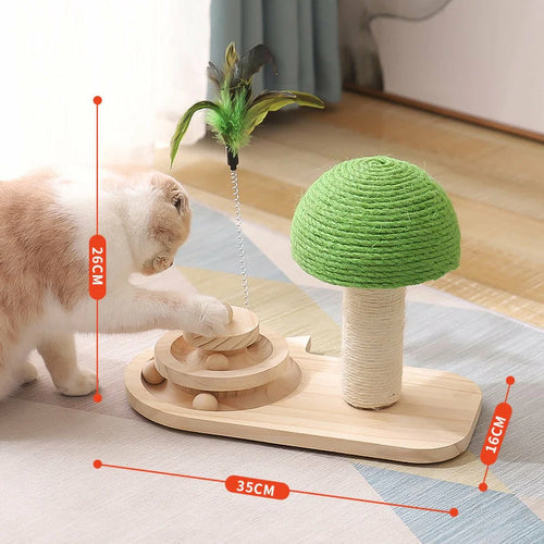 Elevated Pet Tree Scratching Post with Toy