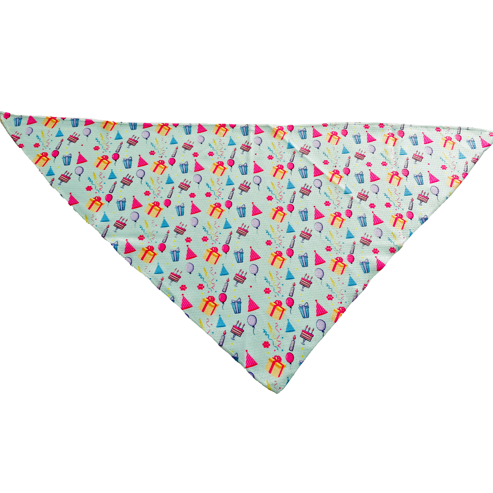 Aqua Birthday Celebration Tie-On Dog Bandana