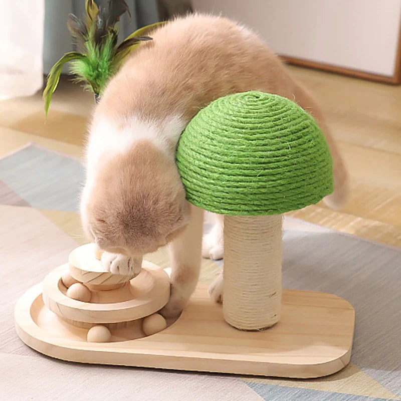 Elevated Pet Tree Scratching Post with Toy