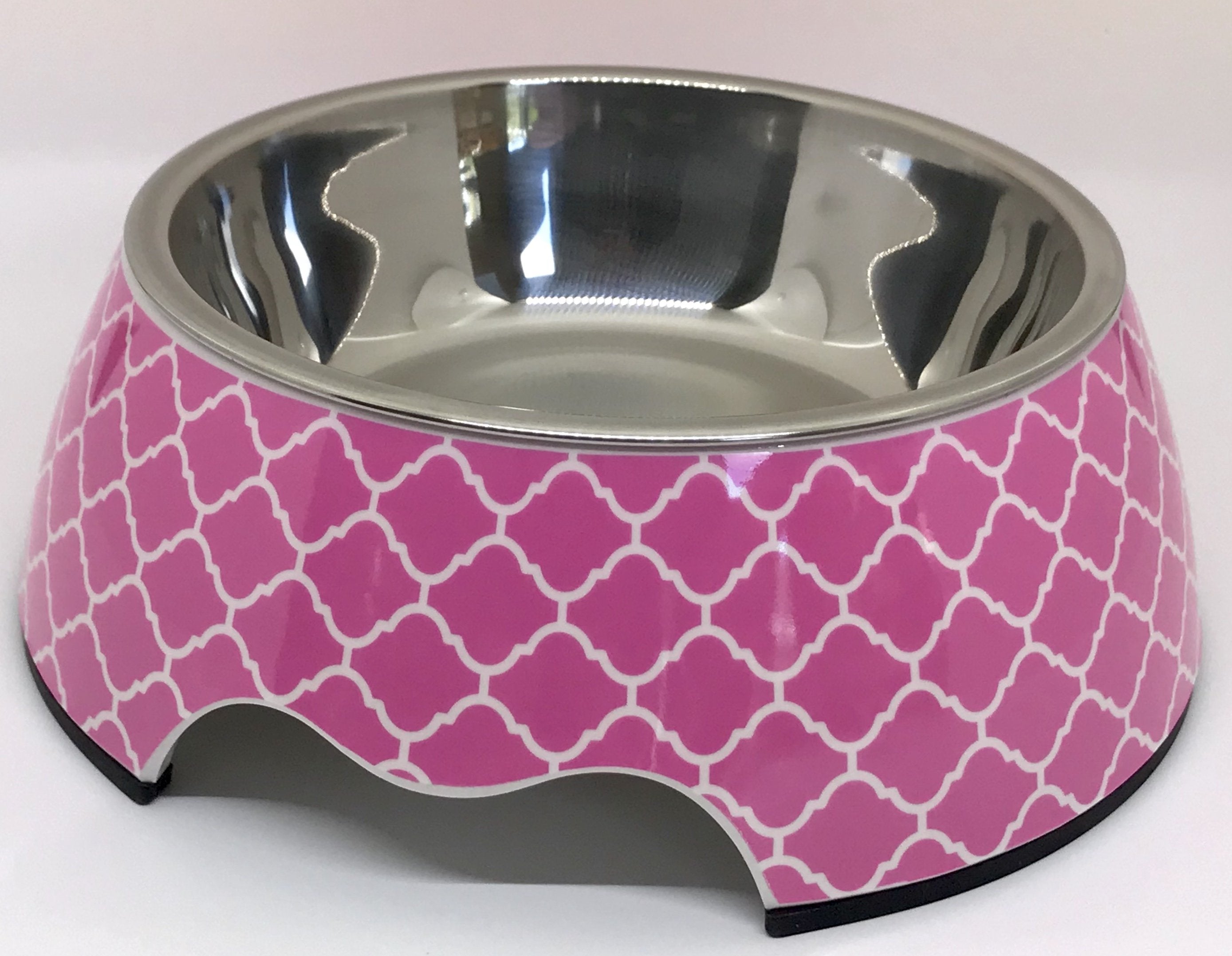 Elegant Blush Pet Bowl Set, Medium