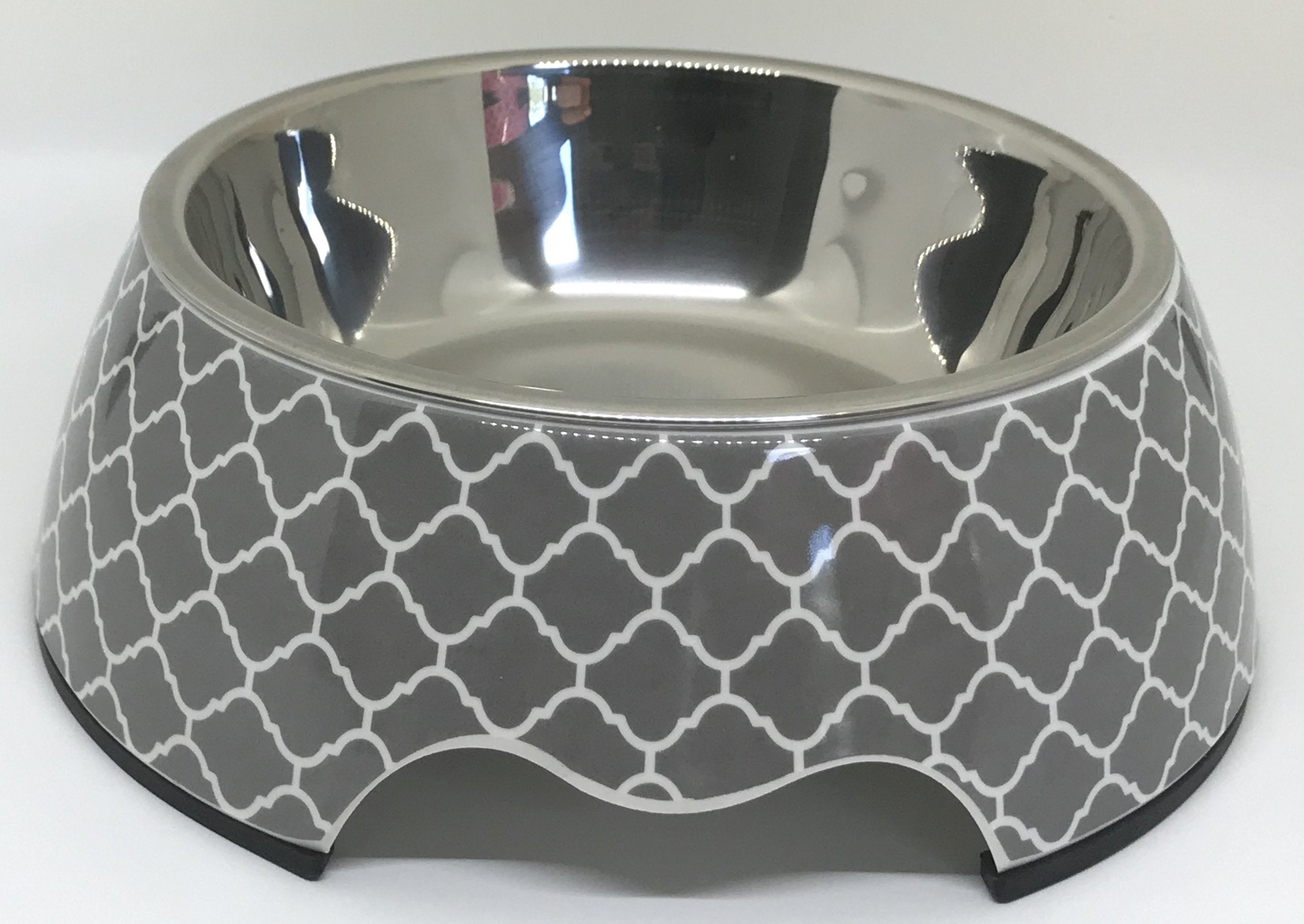 Modern Gray Dog Bowl, Medium