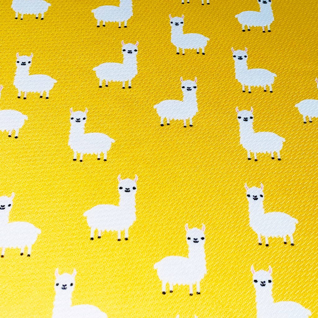 Llama Yellow Tie-On Dog Bandana