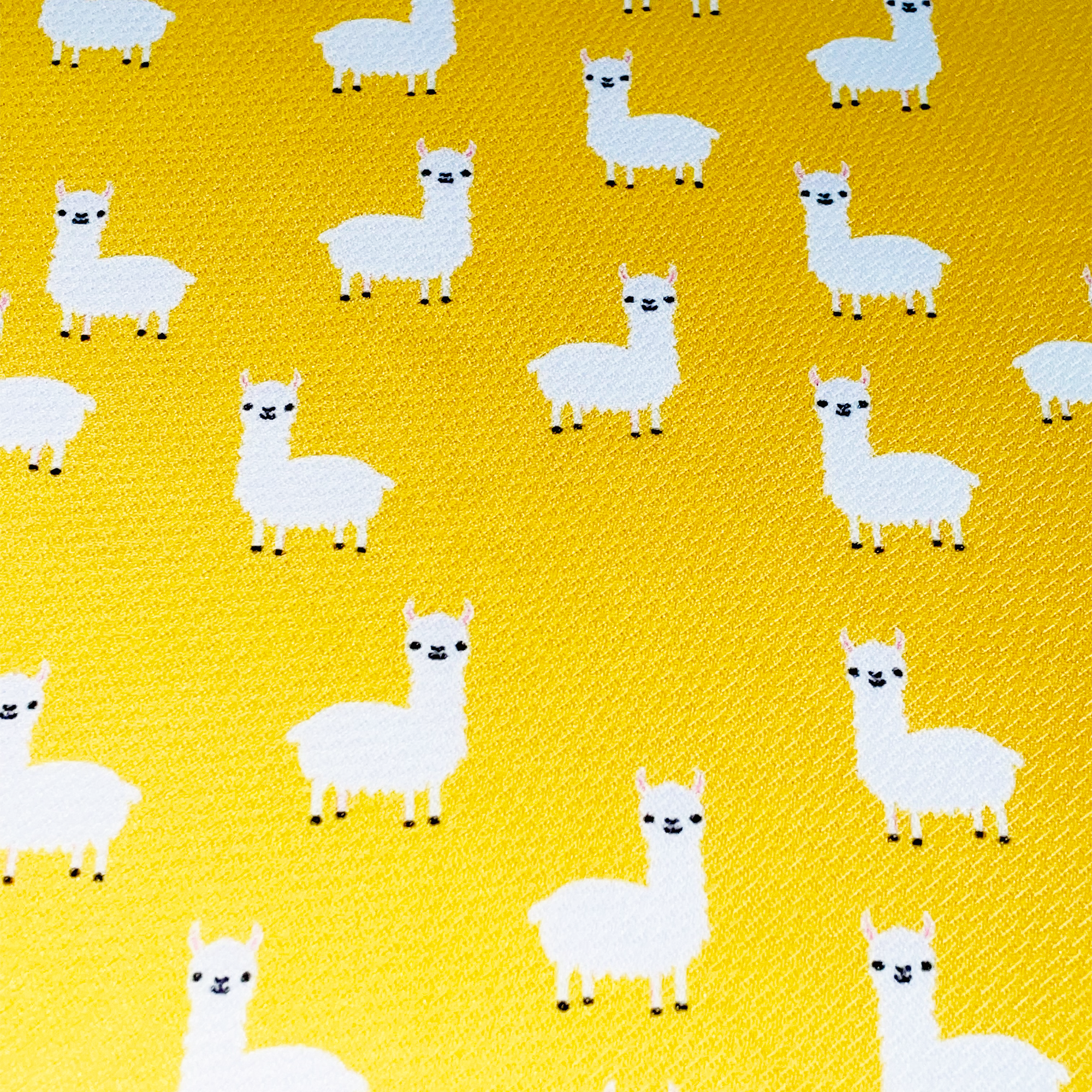 Llama Yellow Tie-On Dog Bandana
