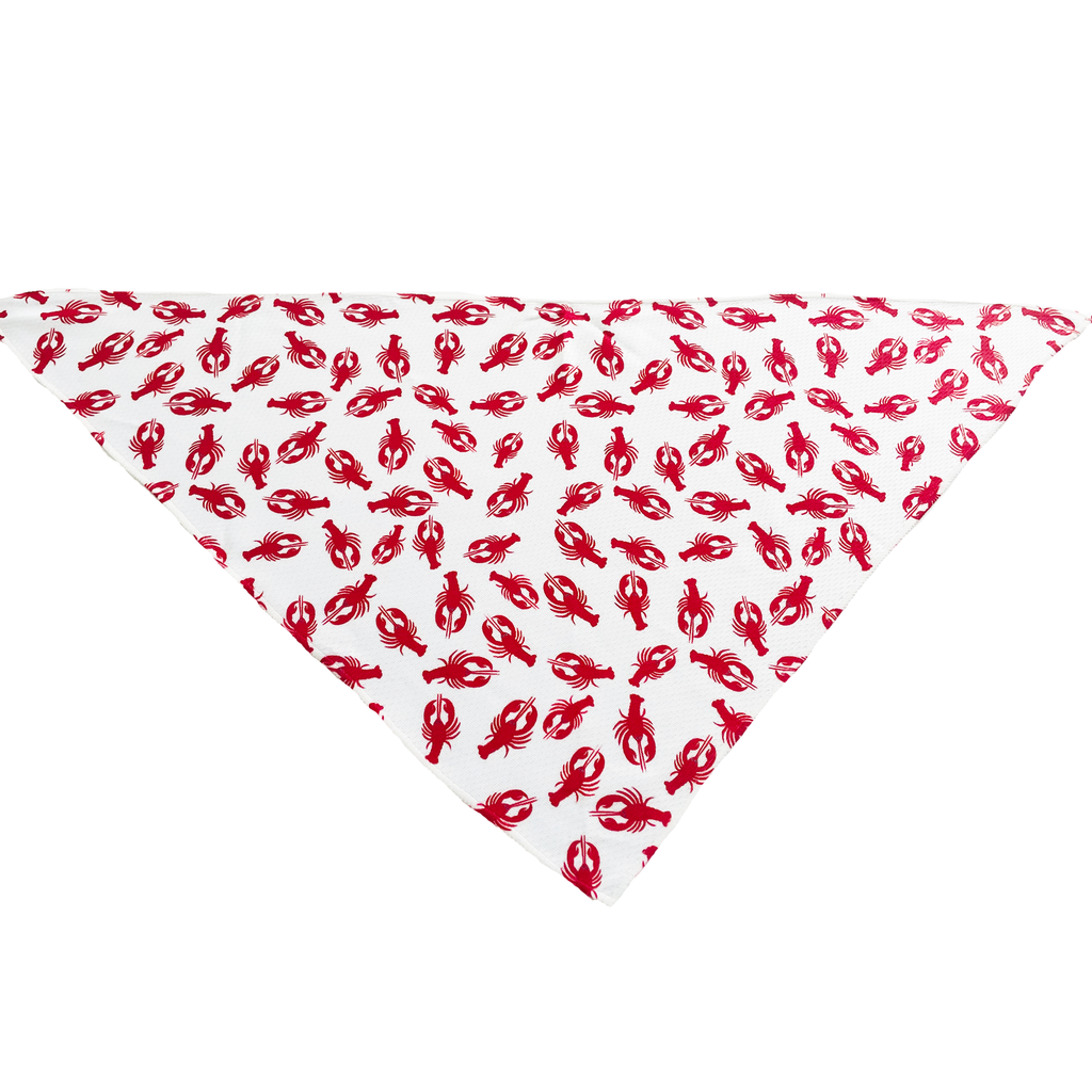 White Lobster Tie-On Dog Bandana