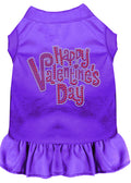 Happy Valentine's Day Rhinestone Pet Dress, Purple