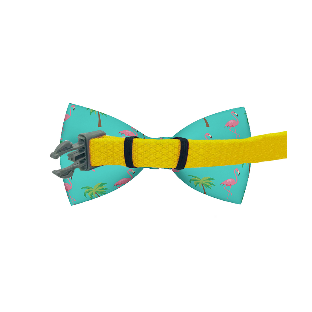 Miami Vice Flamingo Dog Bow Tie