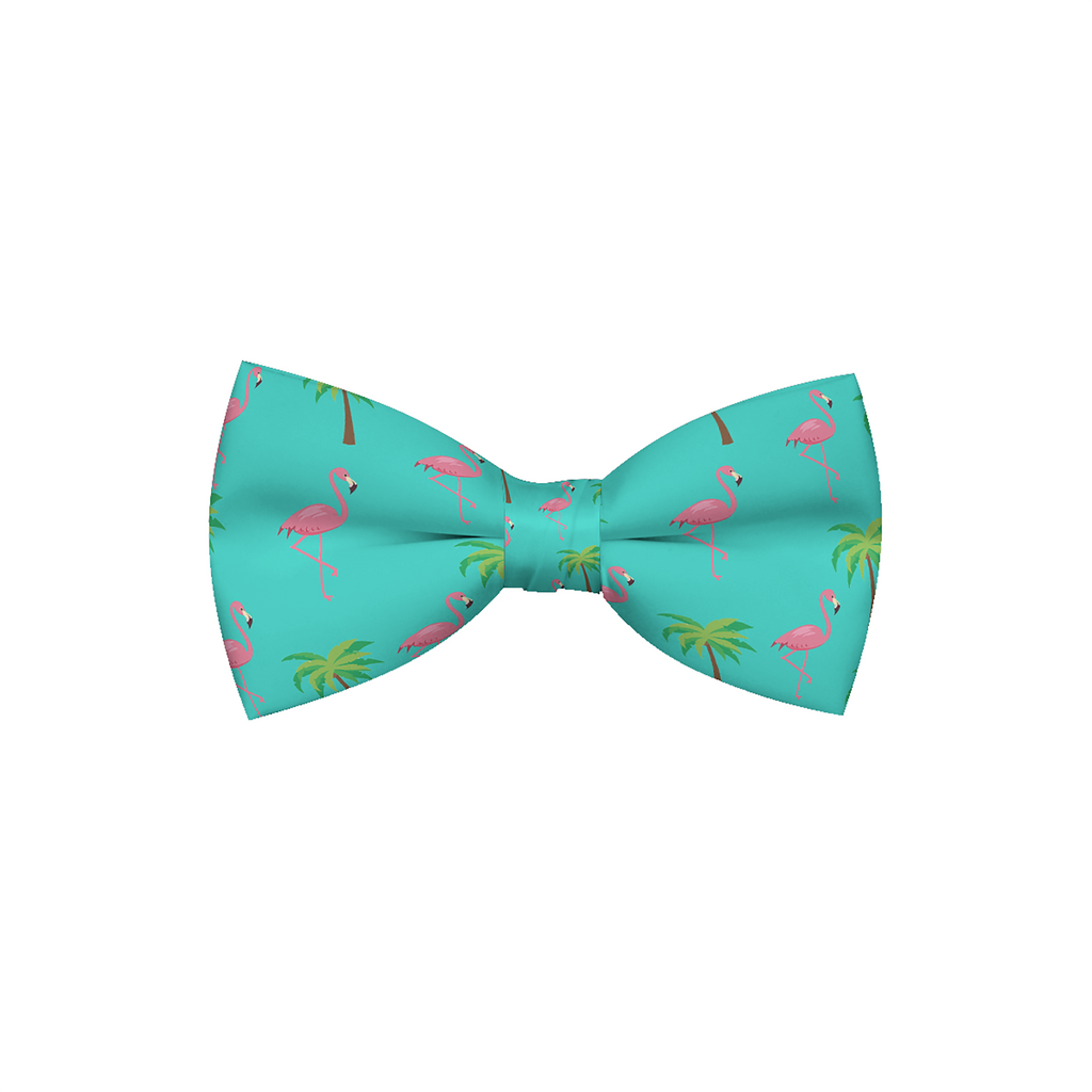 Miami Vice Flamingo Dog Bow Tie