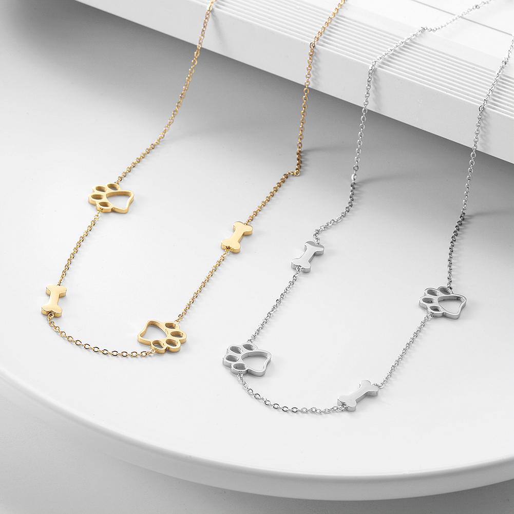 Elegant Puppy Bone Pendant Necklace