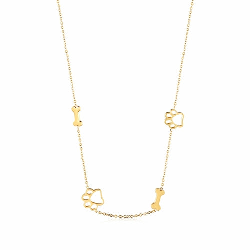 Elegant Puppy Bone Pendant Necklace