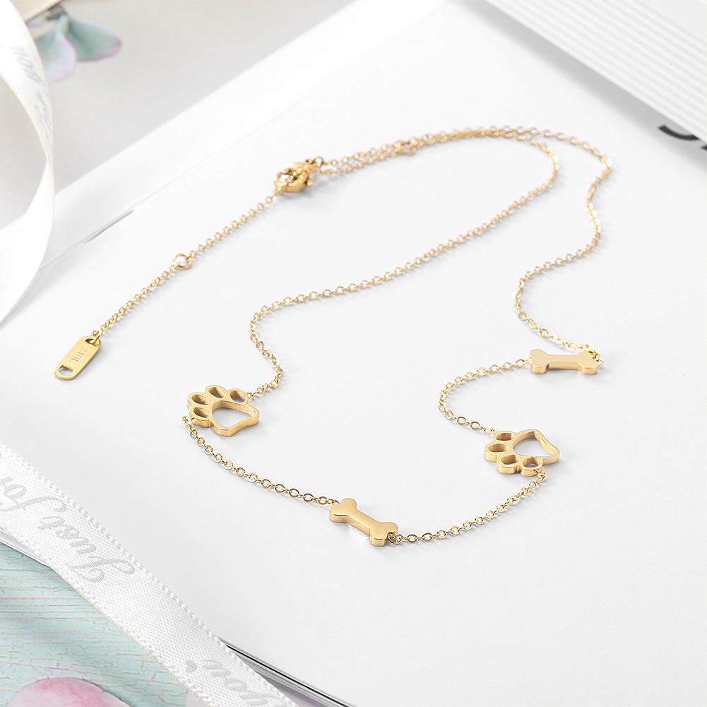 Elegant Puppy Bone Pendant Necklace