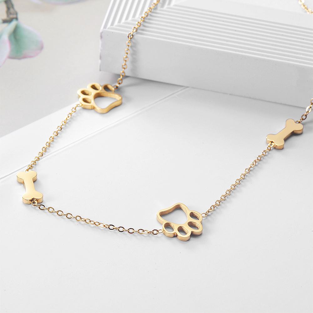Elegant Puppy Bone Pendant Necklace