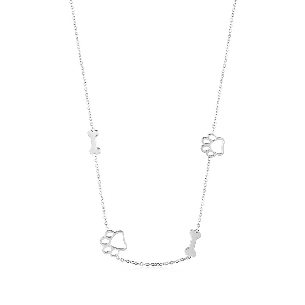 Elegant Puppy Bone Pendant Necklace