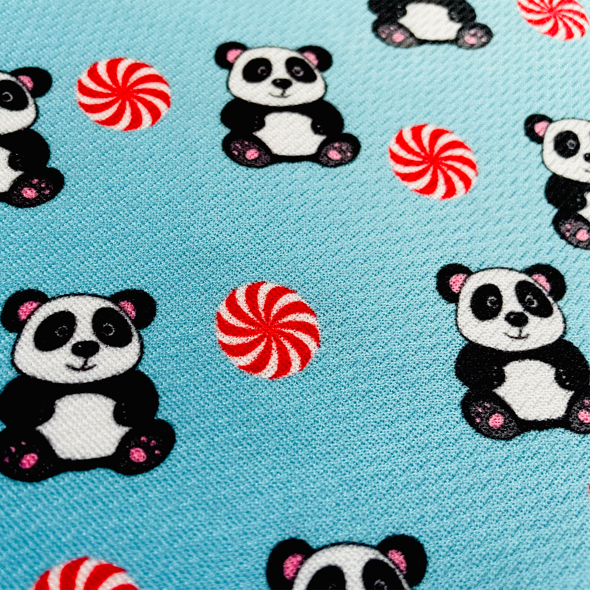 Peppermint Panda Tie-On Bandana, Blue