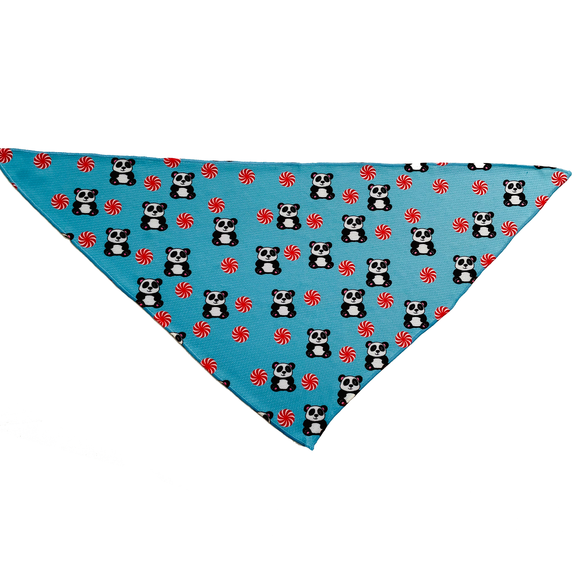 Peppermint Panda Tie-On Bandana, Blue