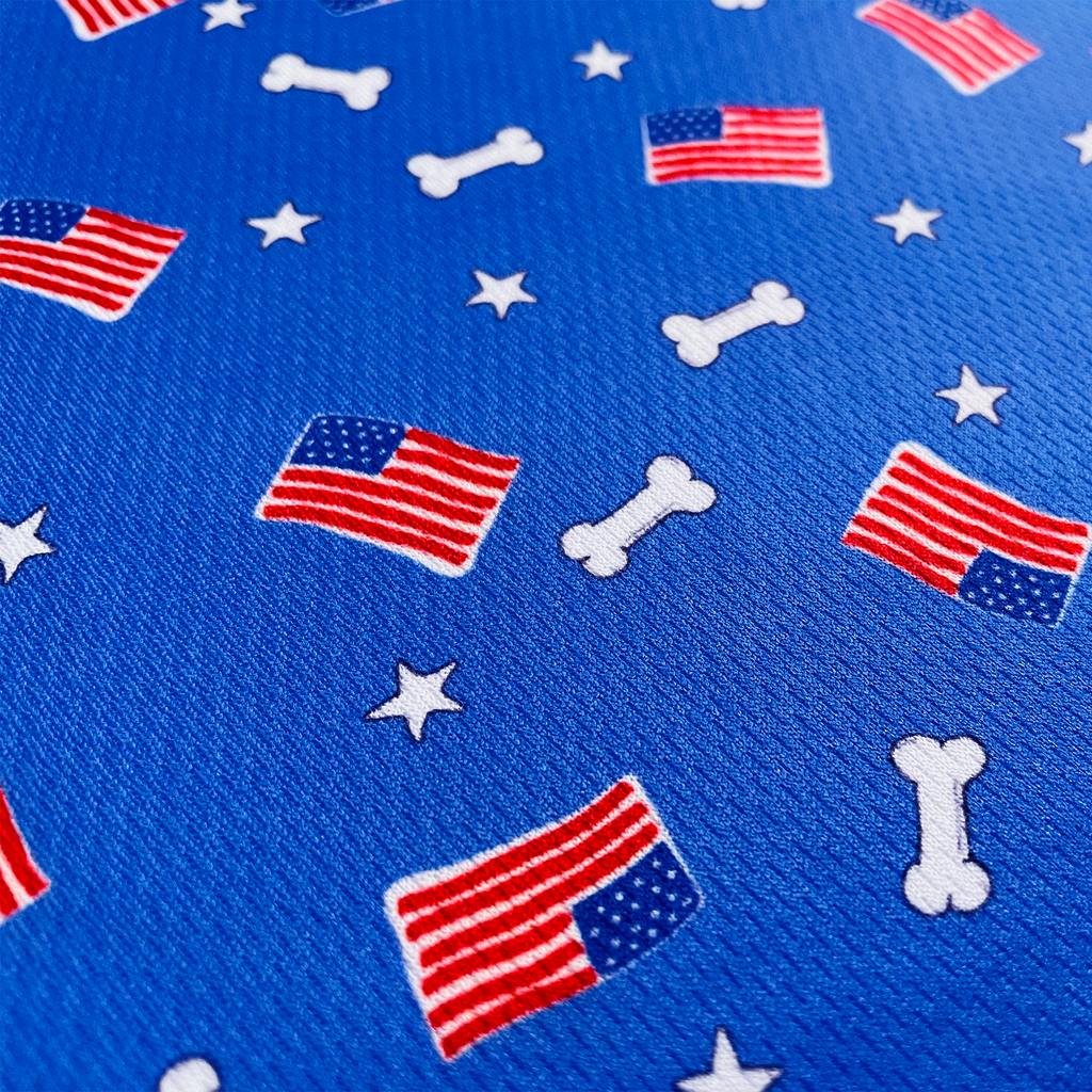 Red, White, and Bones USA Tie-On Dog Bandana