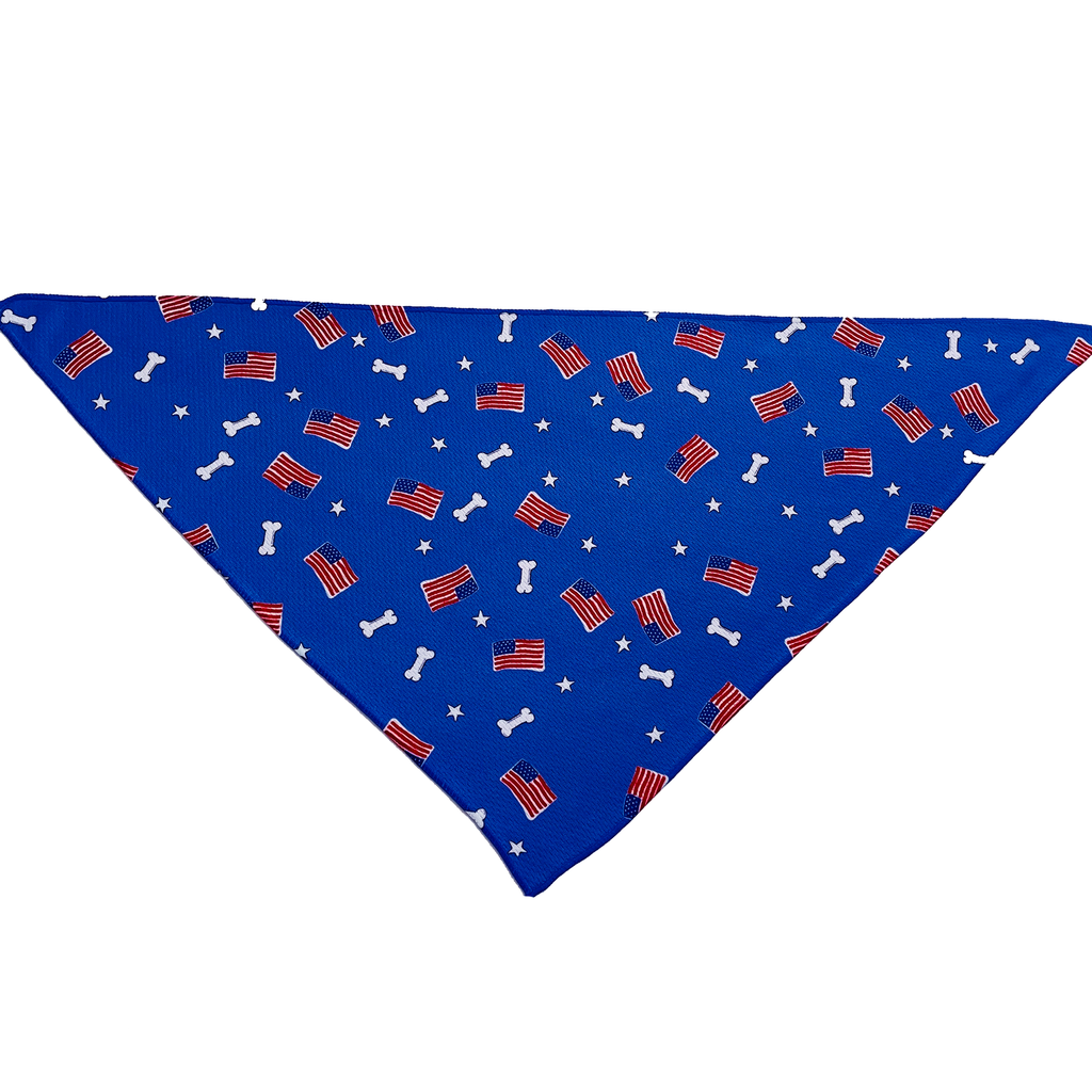 Red, White, and Bones USA Tie-On Dog Bandana
