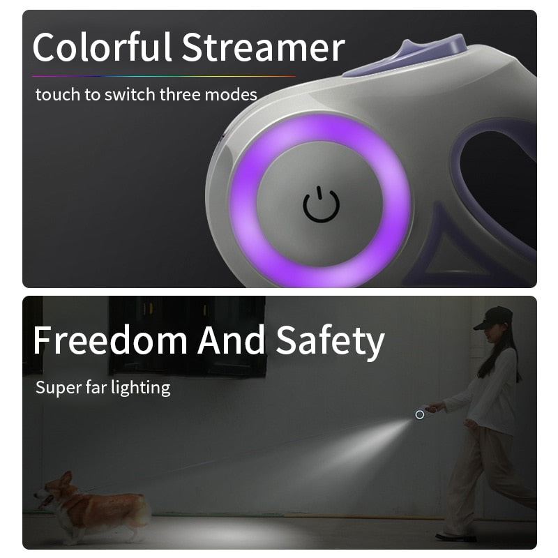 Retractable Leash with Integrated Lighting