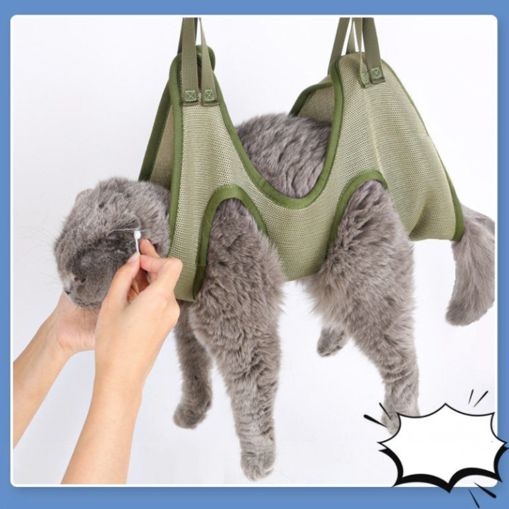 Feline Grooming Hammock Pouch, Restraint Bag