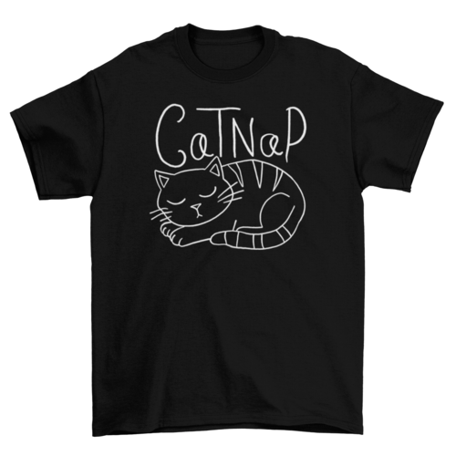Napping Feline Graphic T-Shirt