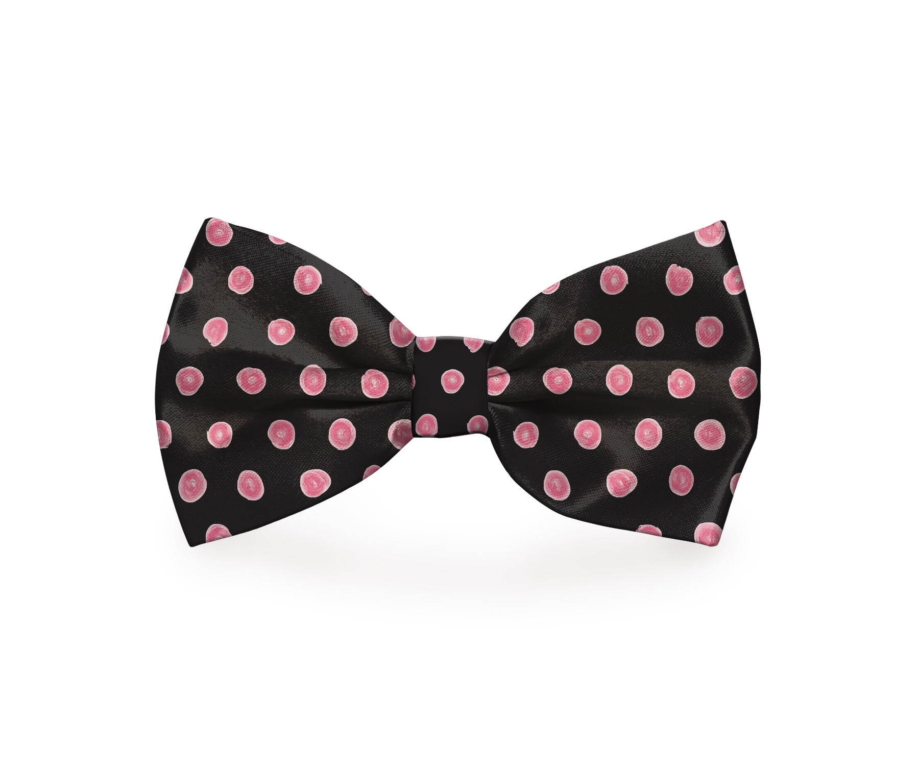 Elegant Polka-Dot Pink & Black Dog Bow Tie