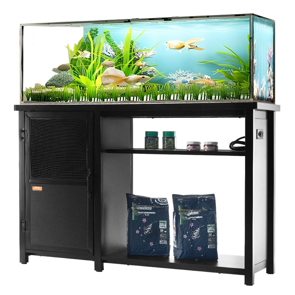 Aquarium Stand for 75-Gallon Tank, Black Steel