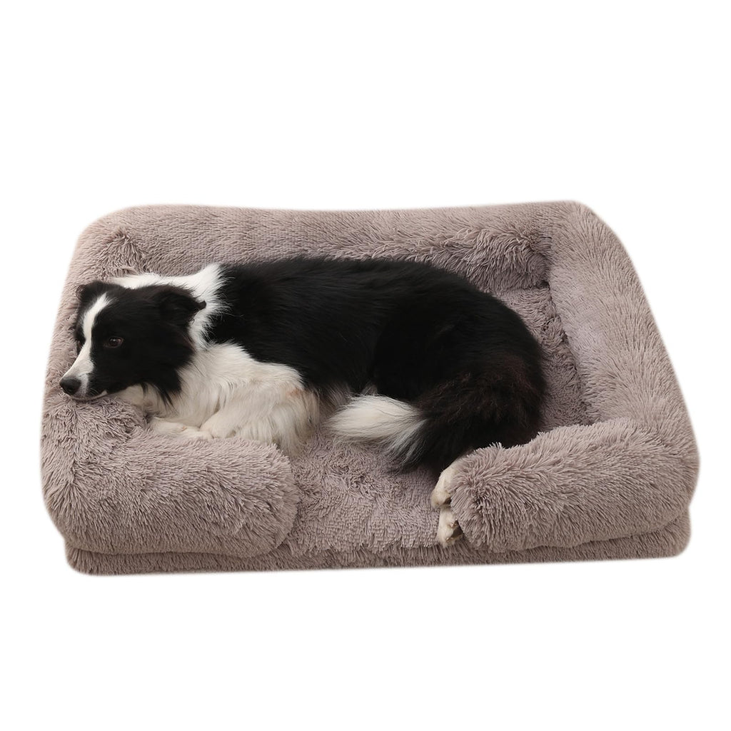 Plush Orthopedic Dog Bed, Rice Brown, 32-inch