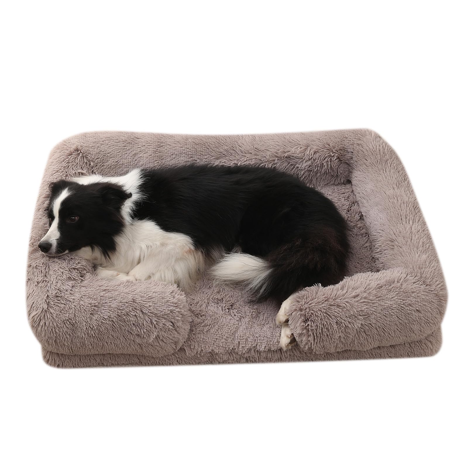 Plush Orthopedic Dog Bed, Rice Brown, 32-inch