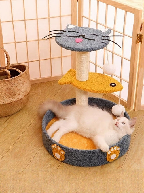 Elevated Cat Tree with Integrated Bed