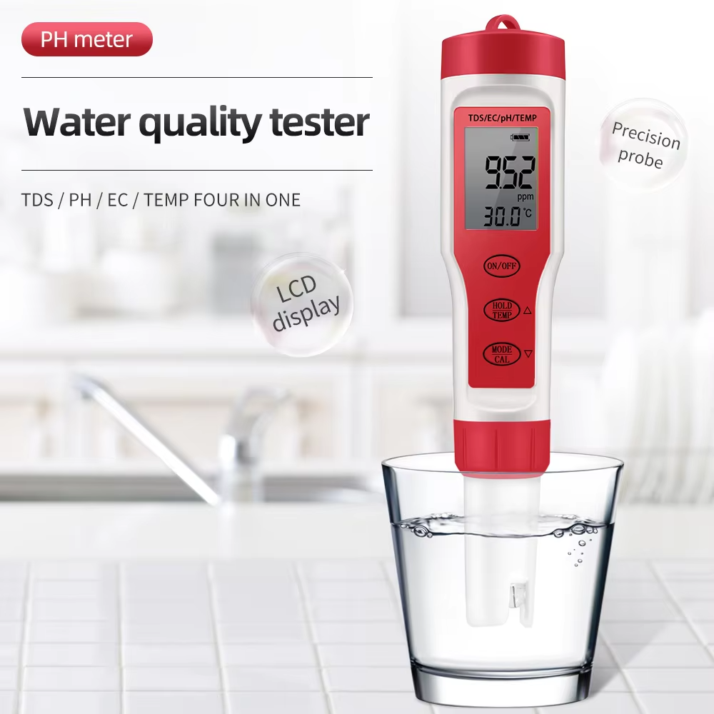 4-in-1 Digital pH EC Meter for Water Testing
