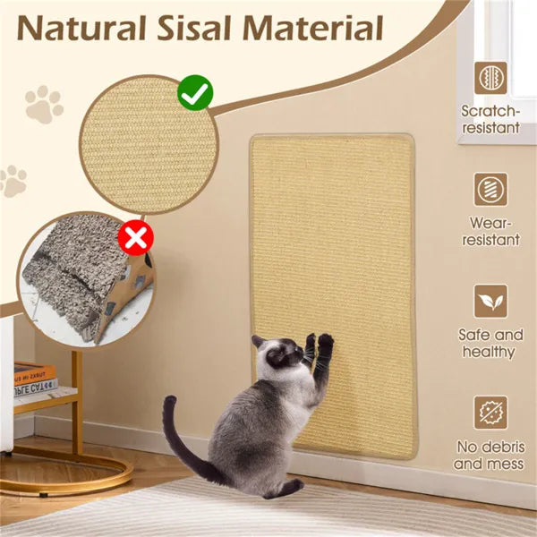 2-Pack 32"x20" Natural Sisal Cat Scratching & Resting Mats